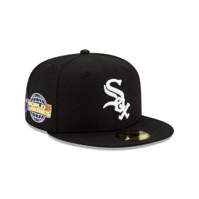 Black Chicago White Sox Hat - New Era MLB State Flower 59FIFTY Fitted Caps USA1682705